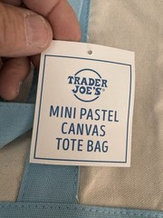 Trader Joe’s Mini Pastel Canvas Tote Bag Set Of 4 Colors Limited (New With Tag)