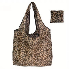 Leopard Print Foldable Tote Bag Reusable Shopping Travel Lightweight Bag