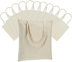 12 Pack Canvas Tote Bag – Lightweight Thin Tote Bags Bulk Blank Shopping Reus…