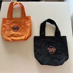 Trader Joe’s Halloween Mini Canvas Tote Bundle Black Orange 2 Cotton