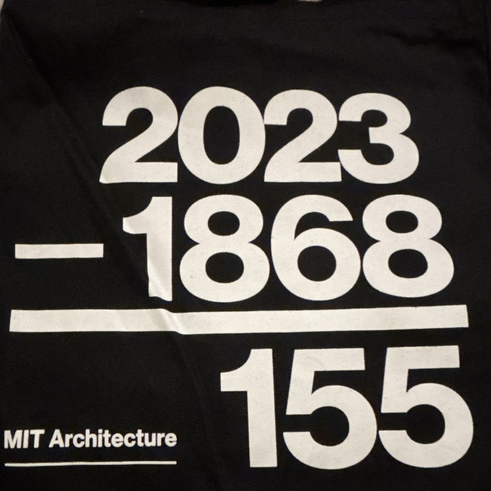 MIT Architecture Canvas Reusable Tote Bag Foldable Black Medium 14×15