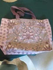 William Morris Canvas Tote Reusable Shopping Bag Acorn Multi Pink Floral/NWT