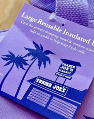 Trader Joe’s Tote Bag 8 Gal Lavender Purple Reusable Insulated Eco Shopping Ltd