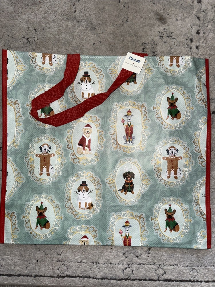 💕 Marshalls Christmas Dogs Dog Reusable Shopping Tote Bag New Marshall’s