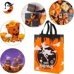 Party Favor Bags Dozen Large Spooky Non-Woven Candy Handled Halloween Gift Sacks