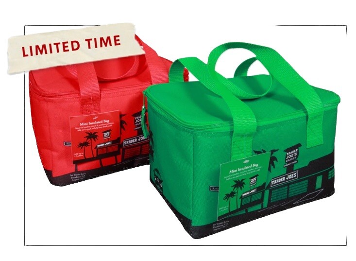 2 Trader Joe’s Mini Insulated Tote Bag Red Green Limited 1.5G Christmas 🎄🛍️