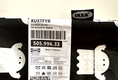 Ikea KUSTFYR Bag, Ghost Pattern, Black/White/Orange, 10 ¾x7x10 ¾ “, 440 oz