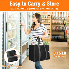 Reusable Grocery Bags with Handles – 3 Pack 35L Large Shopping Bags fo