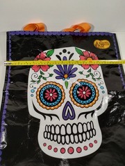 Day of the Dead Tote Bag Skull Dias Muertas Black Halloween Sugar Skull