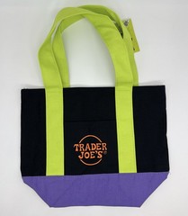 Trader Joe’s Mini Halloween Canvas Tote Bag Black Purple Green