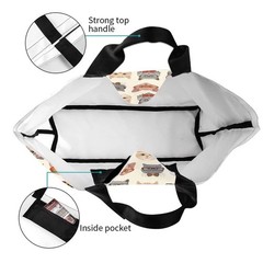 Funny Cat Tote Bag Kitty Print Shoulder Handbag, Reusable Polyester Shopping Bag