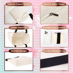 Just Love Books & Coffee Tote Bag Reusable Grocery Bags Cute Aesthetic Shoppi…