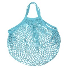 Cotton Mesh Bag, 15×13.8″ Mesh Net String Grocery Bags Light Blue