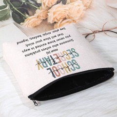 POFULL Secretary Gift Appreciation School Cosmetic Bag