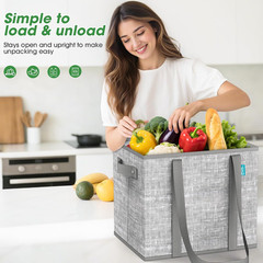Reusable Grocery Bags, Large Foldable Shopping Tote Bags with Reinforced Handles