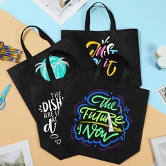 50 Pcs Reusable Tote Bag with Handles Bulk Extra Large Non Woven Grocery Shop…