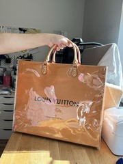 Authentic LV Classic Orange Middle shopping bag ADD PVC Toto bag Tassel Keychain