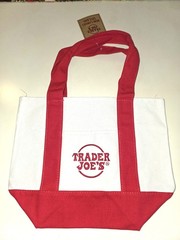 Trader Joe’s Canvas Tote Bag RED Collectible Handbag! Authentic! WORLDWIDE SHIP