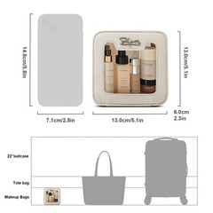 Clear Makeup Bag Cosmetic Case: Small Make up Bags for Purse – Mini, 01 White