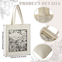 4 Pcs Canvas Tote Bag for Canvas Shopping Totes Aesthetic Reusable Grocery Ba…