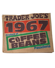 Trader Joe’s Coffee Beans 1967 Burlap Jute Pasadena Reusable Tote Bag NEW
