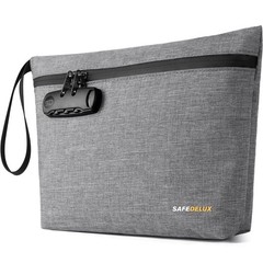 SafeDelux Smell Proof Bag, Odor Bag with 10.3 x 6.5 x 2.4 inches, Grey