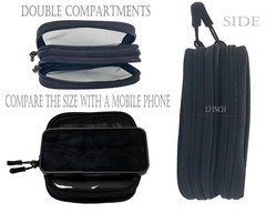 HYOOG Small Clear Double Layer Pouch, Portable Makeup Bag, Mini black