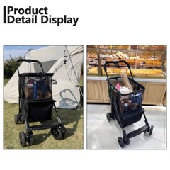 Functional Collapsible Carts Shopping Cart Utility Trolley Cart w/ Swivel Wheels