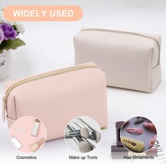 Merkaunis 8 Pcs Preppy Makeup Bag cherry pink, beige, light gray, green