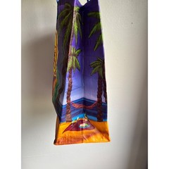 Trader Joe’s Reusable Grocery Bag Tropical Beach Surfboard Tote Multicolor Rare