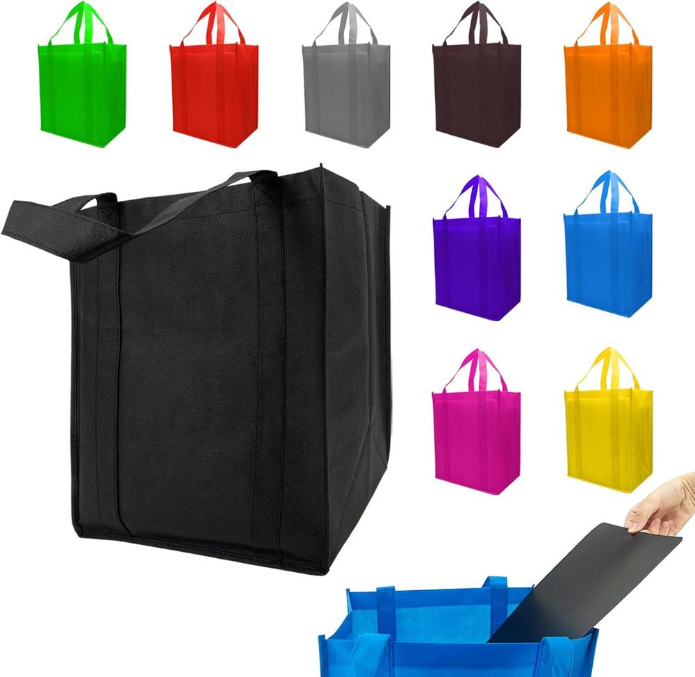 10 Pack Reusable Shopping Bags – 14.9X12.6X9.4 Inth Bulk Tote Bag for Grocery