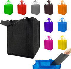 10 Pack Reusable Shopping Bags – 14.9X12.6X9.4 Inth Bulk Tote Bag for Grocery