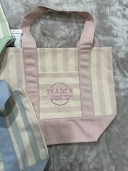 Trader Joe’s Mini Striped Canvas Tote Bag Bundle of 4 Summer 2026 New With Tags