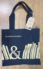 Barnes And Noble Book Bag Black Tote Cotton Pocket Reusable Grocery Bag New Tags