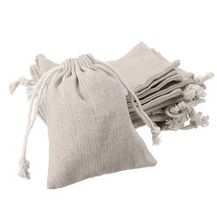 12pcs 7.9″ x 11.8″ Cotton Storage Bags, Beige Drawstring