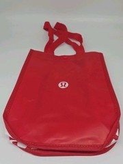 New Lululemon Reusable Tote Bag Small Red & White Tote Bag