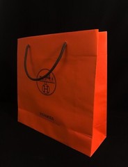 Hermes Paper Reusable Shopping Bag Rope Handle Orange 11.5″ x 11.8″ x 4″