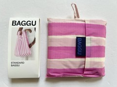 NEW! Baggu STANDARD BAG in “Pink Painted Stripe” Recyc. Nylon, SOLD OUT + RARE!