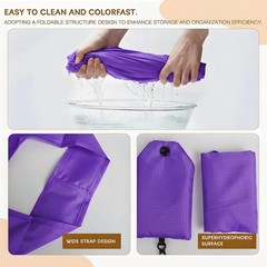 2 Pack Waterproof Foldable Shopping Bag Reusable Grocery Tote Bag