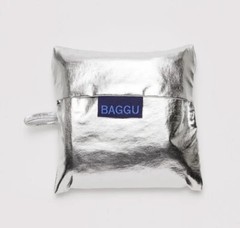 NWT Baggu Standard Reusable Bag Silver Metallic US seller Sold Out Rare H2F