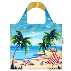 Foldable Lightweight Reusable Grocery Shopping Tote Bag Paradise Washable