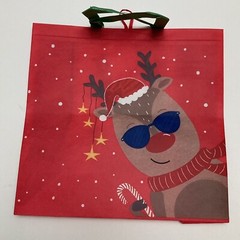 Tesco Cool Reindeer Christmas Tote Bag Star Snow Sunglasses Red 2022 Holiday New