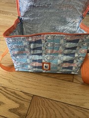 WWF World Wild Life Fund Blue Freezer Tote Bag Insulated Fish Design 7”x10”