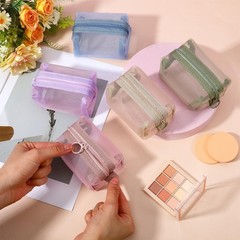 Qulkws 5 Pcs Mini Zipper Mesh Bags 4.3”x2.7”x2” Portable Travel Multicolor