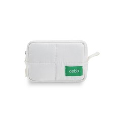 Puffy Waterproof Makeup Bag with Zipper: Compact Travel Small, White