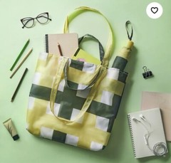 IKEA Skynke White/Multicolor Folds Into It’s Pocket Shopping Tote Bag