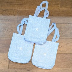 Lululemon Small Lot of 3 Reusable Shopping Totes Yoga Bags 🩵 Light Blue 🩵 NEW!