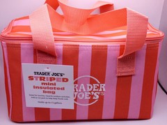 Trader Joes Mini Insulated Bag Pink & Orangish Red Stripes Summer 2026 Release