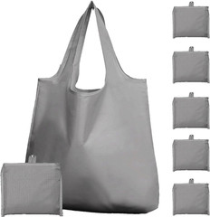 Foldable Reusable Grocery Bags – Heavy Duty 6 Pack with Handles | XL Tote