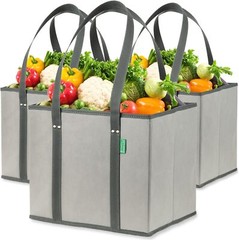 Reusable Grocery Bags (3 Pack) – Heavy Duty Reusable Shopping Bags with Box Sh